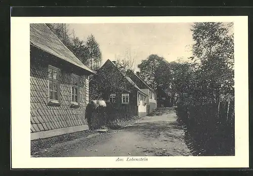 AK Lobenstein, Ortspartie mit Häusern