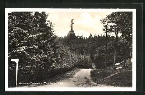 AK Teutoburger Wald, Hermanns-Denkmal mit Waldweg