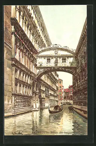 Künstler-AK Venezia, Ponte dei Sospiri