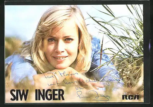 AK Musikerin Siw Inger, mit Autograph