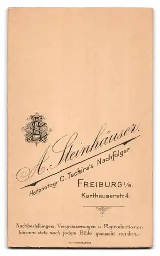 Fotografie A. Steinhäuser, Freiburg i/B., Karthäuserstr. 4, badischer Soldat mit Schützenschnur, Grossherzog Friedrich I.