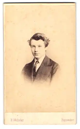 Fotografie Henry Webster, London, Albert Terrace, Portrait junger Mann im Anzug mit Krawatte