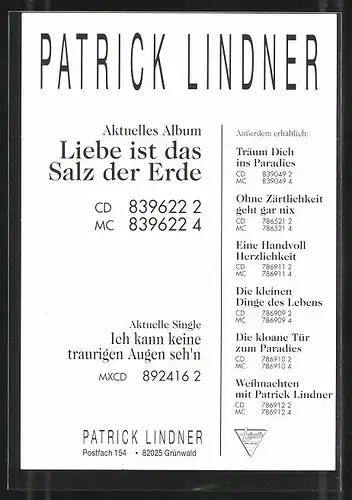 AK Musiker Patrick Lindner