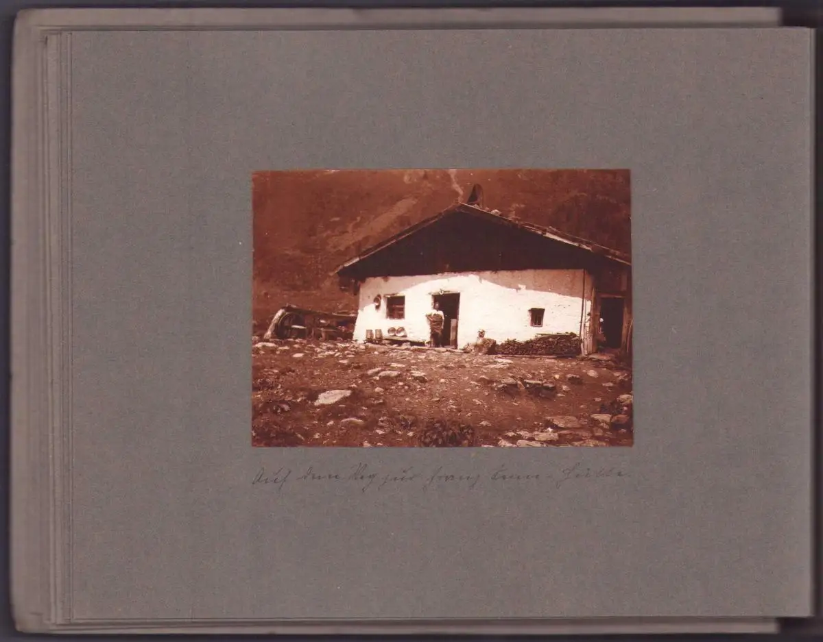 Fotoalbum 36 Fotografien Österreich-Tirol 1925, Ansicht Neustift, Einheimische in Tracht, Alpenpanorama, Berg-Massiv 9