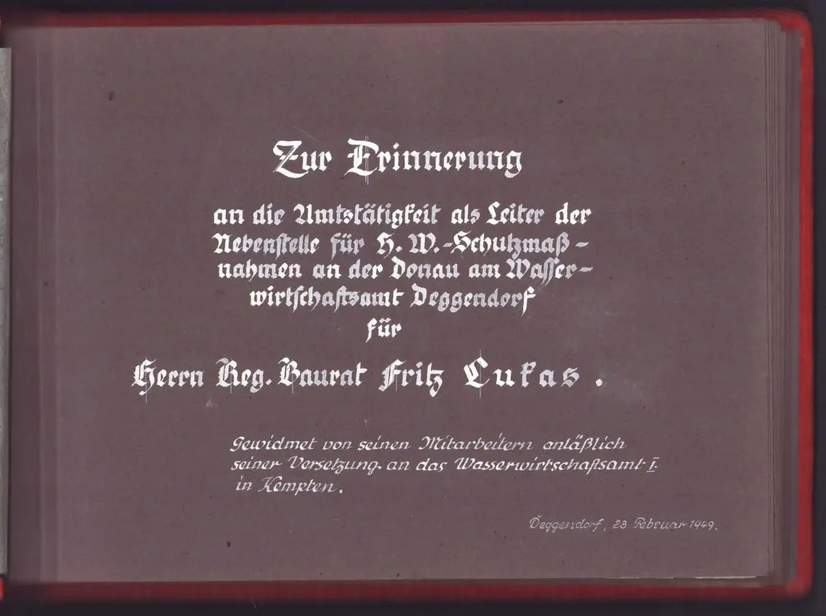 Fotoalbum 74 Fotografien 1920-1949, Ansicht Deggendorf, Erinnerung Baurat Fritz Lukas Leiter Hochwasser-Schutzmassnahmen 2