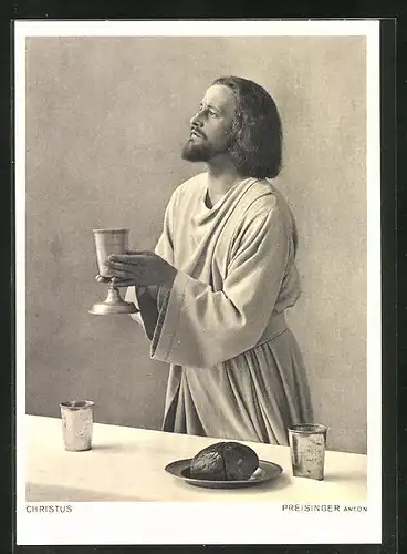 AK Oberammergau, Passionspiele 1950, Anton Preisinger als Christus