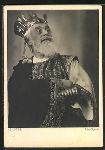AK Oberammergau, Passionspiele 1930, Hans Mayr als Herodes