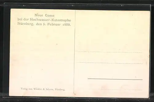 AK Nürnberg, Hochwasser 1909, Neue Gasse