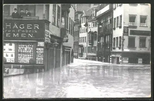 AK Nürnberg, Hochwasser 1909, Plobenhofstrasse