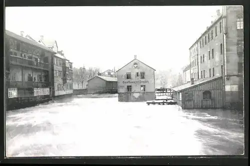 AK Nürnberg, Hochwasser 1909, Insel Schütt, Wespennest