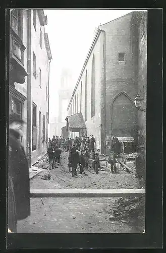 AK Nürnberg, Hochwasser 1909, Verwüstungen in der Spitalgasse
