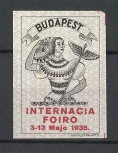 Reklamemarke Budapest, Internacia Foiro 1935, Messelogo Figur