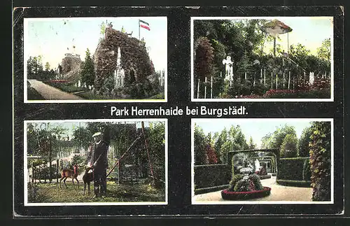 AK Burgstädt, Park Herrenhaide