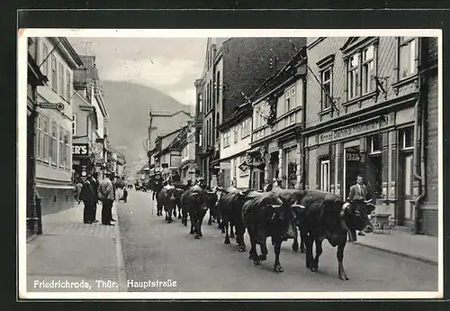 AK Friedrichroda / Thür., Partie an der Hauptstrasse