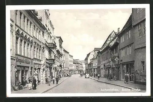 AK Aschersleben, Partie an der Breite Strasse