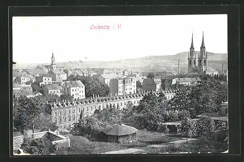 AK Oelsnitz i. V., Teilansicht mit Kirche