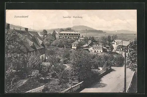 AK Jonsdorf, Ortspartie mti Bad Jonsdorf, Lausche und Buchberg