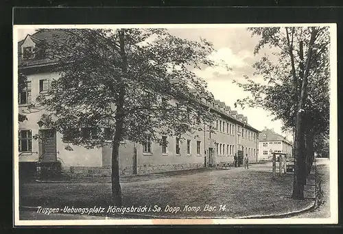 AK Königsbrück i. Sa., Truppenübungsplatz, Dopp. Komp. Bar. 14