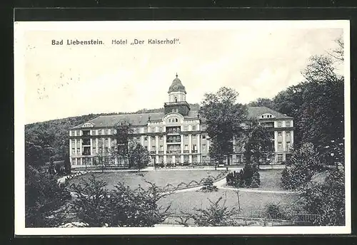 AK Bad Liebenstein, Hotel der Kaiserhof mit Grünanlagen