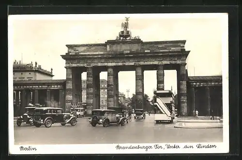 AK Berlin, Brandenburger Tor, Unter den Linden