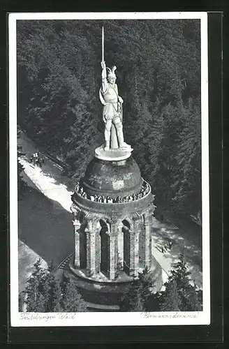 AK Hermanns-Denkmal und Teutoburger Wald aus der Vogelschau