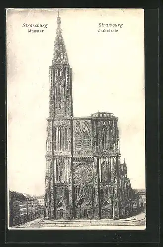 AK Strassburg, Blick auf das Münster
