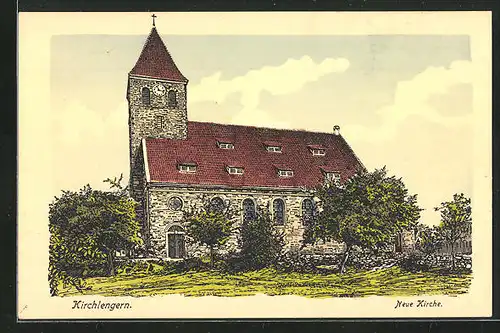 Künstler-AK Kirchlengern, Neue Kirche