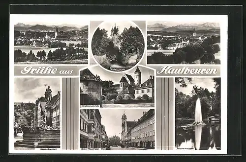 AK Kaufbeuren, Fünfknopfturm, St. Blasiuskirche, Kaiser Maxstrasse