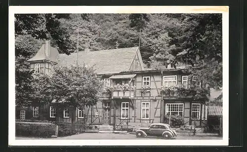 AK Trusetal, Gasthaus Zum trusentaler Wasserfall