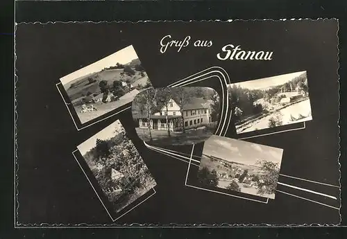 AK Stanau, Gasthaus, Gesamtansicht