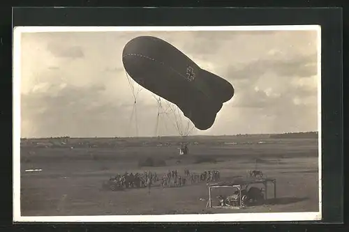 AK Fesselballon bei seinem Abflug