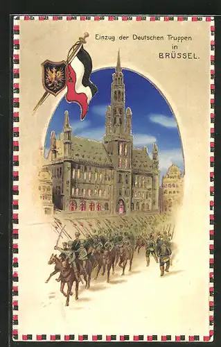 AK Brüssel, Einzug Deutscher Truppen, Halt gegen das Licht