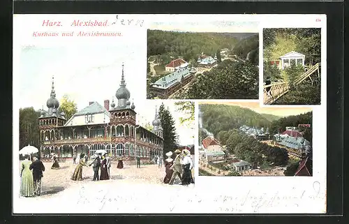 AK Alexisbad / Harz, Kurhaus und Alexisbrunnen, Gesamtansichten