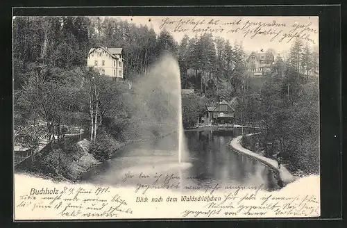 AK Buchholz, Blick nach dem Waldschlösschen