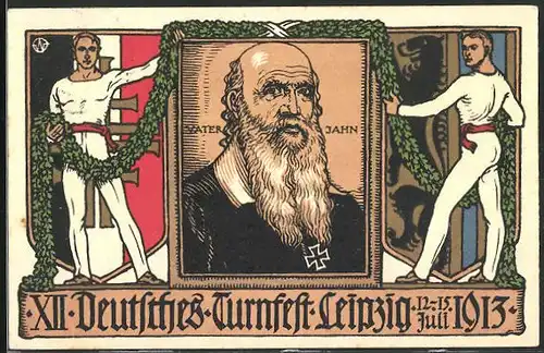 Künstler-AK Leipzig, XII. Deutsches Turnfest 1913, Turnvater Jahn