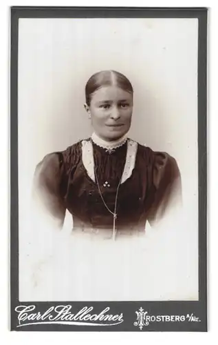 Fotografie Carl Stallechner, Trostberg a /Alz, Portrait junge Dame mit zurückgebundenem Haar