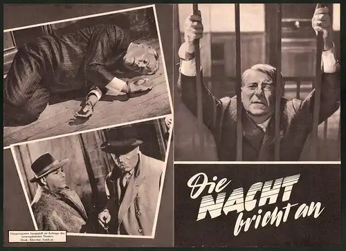 Filmprogramm Hausprogramm, Die Nacht bricht an, Jean Gabin, Annie Girardot, Regie: Gilles Grangier