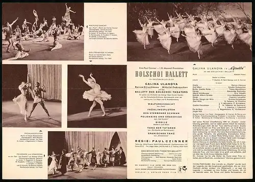 Filmprogramm IFB Nr. 4206, Bolschoi Ballet, Galina Ulanova, Raissa Struchkova, Regie: Paul Czinner