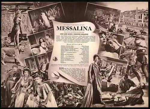 Filmprogramm IFB Nr. 1397, Messalina, Memo Benassi, Maria Felix, Regie: Carmine Gallone