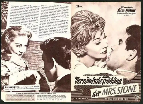 Filmprogramm IFB Nr. 6234, Der römische Frühling der Mrs. Stone, Vivien Leigh, Warren Beatty, Regie: José Quintero