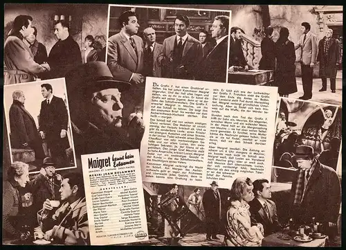 Filmprogramm IFB Nr. 4963, Maigret kennt kein Erbarmen, Jean Gabin, Michel Auclair, Regie: Jean Delannoy