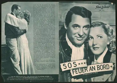 Filmprogramm IFB Nr. 841, SOS...Feuer an Bord, Cary Grant, Jean Arthur, Regie: Howard Hawks