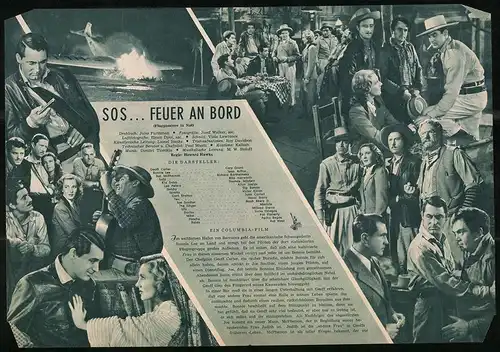 Filmprogramm IFB Nr. 841, SOS...Feuer an Bord, Cary Grant, Jean Arthur, Regie: Howard Hawks