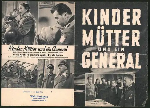 Filmprogramm Hausprogramm, Kinder, Mütter und ein General, Hilde Krahl, Bernhard Wicki, Regie: Laslo Benedek