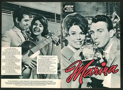 Filmprogramm DNF, Marina, Auswahl der Liedtexte z.B. Ich will keine Schokolade, Ein Italiano