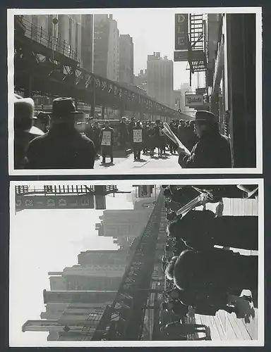 2 Fotografien unbekannter Fotograf, Ansicht New York City, 6th Avenue near 50th Street 1939
