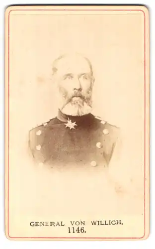 Fotografie Fotograf und Ort unbekannt, Portrait General von Willich in Uniform mit Pour le Merit Orden und Vollbart