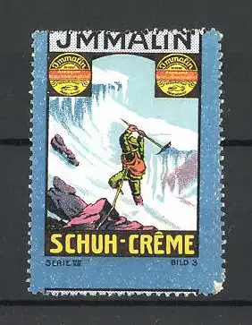 Reklamemarke Immalin Schuh-Creme, Bergsteiger und Dosen Schuhcreme, Serie VII., Bild 3