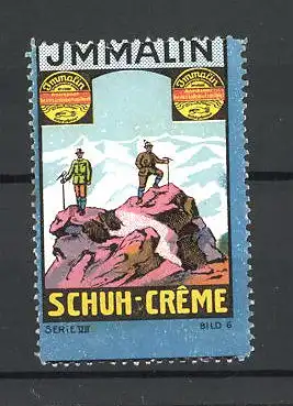 Reklamemarke Immalin Schuh-Creme, Bergsteiger und Dosen Schuhcreme, Serie VII., Bild 6