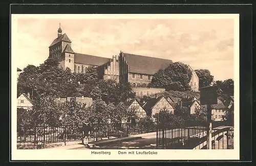 AK Havelberg, Dom mit Laufbrücke